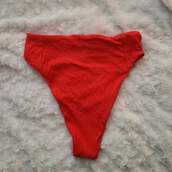 Vitamin A Eco Ribbed Bikini Bottoms Red - Picture 4 of 8